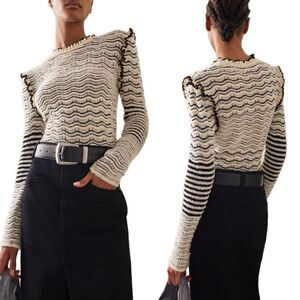 Ulla Johnson Shirin Striped Cotton Knit Top